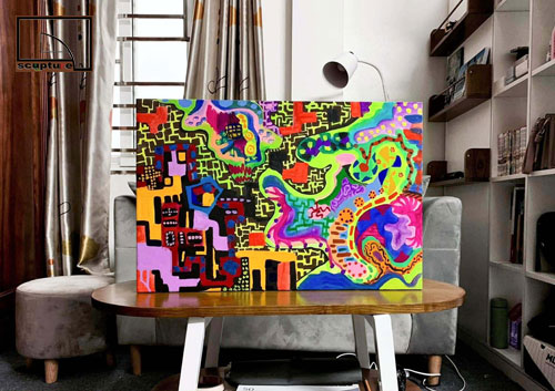 T&aacute;c phẩm &ldquo;Đ&ecirc;m Phố Mỹ Lệ&rdquo; của Họa sĩ Đ&agrave;o Yến Quỳnh.