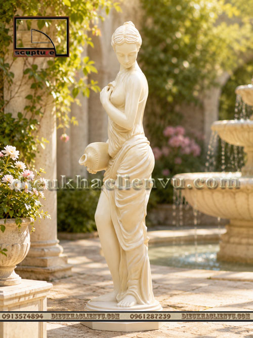 tượng thiếu nữ b&ecirc; b&igrave;nh composite