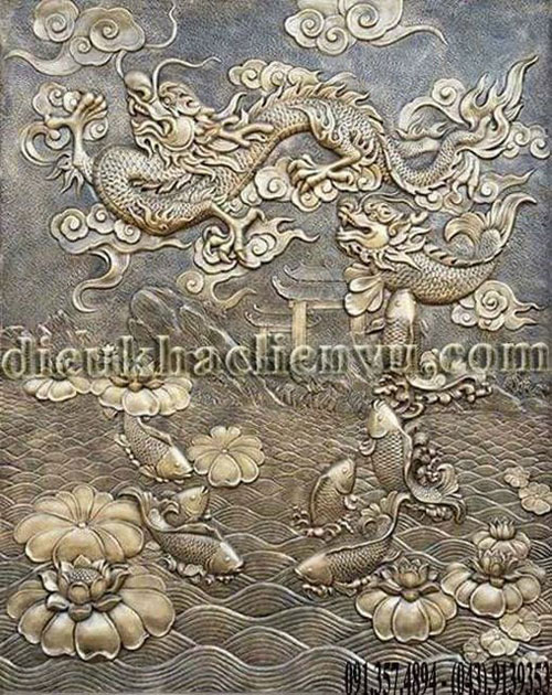 Phù điêu cá chép hóa rồng