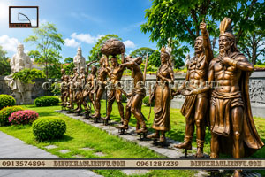 Những pho tượng tái hiện truyền thuyết Sơn Tinh – Thủy Tinh